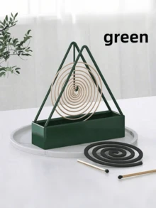 1 Giá đỡ đuổi muỗi hình xoắn ốc dọc màu đen, đa chức năng, dùng trong gia đình. Bao gồm khay gạt tàn, lư hương chịu lửa và vật trang trí. Lư hương làm quà tặng mới. - Nhiều màu - Xem 10