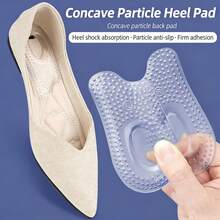 1 Pair Transparent Gel Heel Cushions, Self-Adhesive Non-Slip Heel Pads Suitable For High Heels And Various Shoes - Clear - View 4