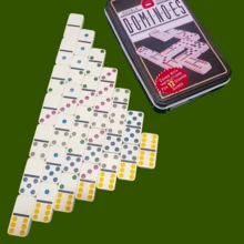 28 piezas de dominó doble seis en caja de PVC, color marfil (tamaño no estándar, confirme el tamaño antes de la compra) - Multicolor - Ver 9