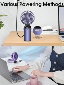 多功能USB折叠迷你手持风扇，超便捷快充，3档风速+300°可调，夏季完美降温神器 - 多色 - 查看 2