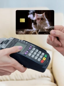 1/2/4/5/10pcs Cool Cat Credit Card Stickers Privacy Protection Card Skins, Cool Cat Birthday Gift PVC Material Anti-Fingerprint Anti-Scratch Wear-Resistant Card Covers, Suitable For Men And Women, Small Chip Cards, Bank Cards Decoration Stickers, Credit Cards, Transportation Cards, Student Campus Cards Personalized DIY - Type a - View 4