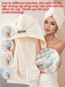 1pc Super Absorbent Coral Fleece Hair Towel, Extra Large & Thick Microfiber Hair Turban, Suitable For Long & Short Hair, Minimalist Solid Color, Essential Hair Care Item For Bathroom/Travel/Dorm, Great Gift For Women, Couples, Mother's Day - Multicolor - View 8