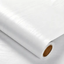 1 Roll White Wood Grain Self-Adhesive Wallpaper - Thicker Texture Waterproof Durable Vinyl Contact Paper Suitable For Cabinets, Drawers And Countertops, Wood Decorative Appearance - White Wood Grain - View 1