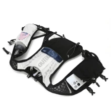 Black & White Honeycomb Lightweight Hydration Vest Pack, Outdoor Hiking Cycling Backpack, Portable Sports Storage Backpack With Water Bottle Holder & Phone Pouch - Multicolor - View 5