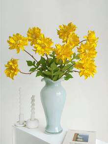 1/3/6 Peças Flores Artificiais de Gerbera, Flores Falsas de 70cm para Parede, Sala de Estar, Quarto, Casamento, Decoração de Festa, Encher Mesa, Casa, Decoração de Mesa, Cozinha, Casamento, Mesa Central, Escritório, Jardim, Exterior, Decoração de Casa e Quintal, Adequado para Primavera, Verão, Outono, Inverno - Amarelo - Visão 6