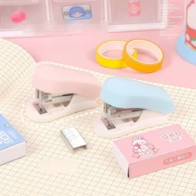 1 Doos/Draagbare Kleine Macaronkleurige Mini Nietmachine Set Kleur Willekeurig - veelkleurig - Bekijken 3