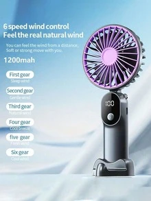 7合1迷你风扇：电池续航时间长、充电速度快、静音、多种功能模式——非常实用！ - 多色 - 查看 1