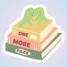 "ONE MORE PAGE" 3 Bücher, "Blättere noch eine Seite um", Heilendes Lesen Thema Cartoon Aufkleber - Wasserdichte Vinyl Aufkleber - Strapazierfähige matte Oberfläche, selbstklebende Stoßfänger Aufkleber, geeignet für Autos, Fenster, Laptops, Lastwagen, Wasserflaschen - Mehrzweck strapazierfähiges Design, Auto Aufkleber - Vinyl - Übersicht 2