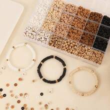 2000颗波西米亚风聚合物粘土珠子套装，24种款式，含字母隔珠，适用于DIY手链和首饰制作 - 时尚工艺套装，波西米亚风格，首饰套装 - 彩色 - 查看 6