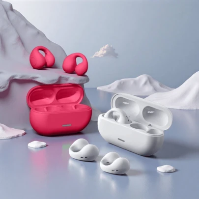 新款T75无线立体声耳机，低音耳塞，运动耳夹式蓝牙耳机，带麦克风，兼容智能手机