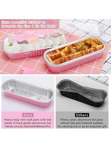 20/40/80件迷你吐司模具套装(带盖和勺子),长方形一次性铝箔烤盘。可用作蛋糕架、午餐盒、冰淇淋杯、咖啡杯和储物盒。厨房收纳好帮手。可重复使用的蛋糕饼干模具、布丁模具、烘焙工具。节日必备厨房用品。适用于情人节派对、家居装饰、乔迁礼物、生日装饰、婚礼用品、旅行必备、派对用品、生日派对用品、节日必需品。 - 彩色 - 查看 9