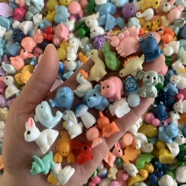 10/30/50 piezas Miniaturas de resina de animales y setas, adecuadas para paisajes en miniatura, acuarios, plantas en macetas, jardines de hadas, decoración del hogar