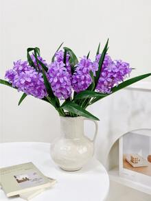 1/3/6pcs Artificial Hyacinth Flowers, 47cm Fake Flowers Suitable For Wall, Living Room, Bedroom, Wedding, Party Decoration, Tabletop Filler, Home, Desktop Decor, Kitchen, Wedding, Tabletop, Center Decor, Office, Garden, Outdoor, House, Yard Decoration, Spring Summer Autumn Winter Decor - Purple - View 7