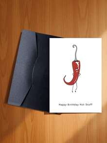 A Fun & Creative Spicy Birthday Card Set (With Envelope) - Cartoon Plant Design, Suitable For Husband, Wife, Girlfriend, Boyfriend - English Text, Daily Office Supplies (Includes 1 Card/1 Envelope, 4.3" X 6.3") - Style a - View 18