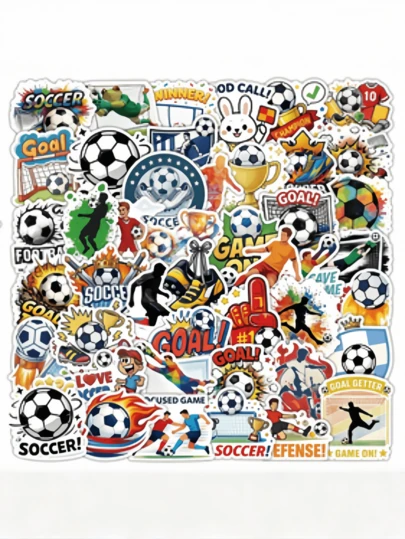 20pcs World Cup Cartoon Graffiti Stickers, Cartoon Football Sports Decorative Stickers, DIY Decorative Stickers. Suitable For Football Match Support, Decorating Phone Cases, Water Bottles, Notebooks And Other Items.
