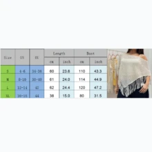 Women's Crochet Slawl Top Hollow Out Off The Shoulder Asymetrical Hem With Tassel Y2K Knitted Pullover Poncho Shawl Lightweight Fringe Wrap Knitwear Cape - trắng - Xem 9