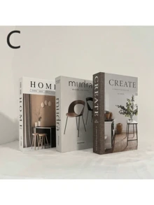 3 Peças Decoração Falsa de Livro Dobrável Minimalista Moderna, Decoração Minimalista para Estante de Livros, Escrivaninha, Quarto, Sala de Estar, Quarto, Escritório, Banheiro, Gabinete de TV, Entrada (Adequado para Vários Presentes de Feriado) - Multicolorido - Visão 6