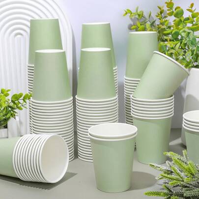10 chiếc cốc giấy, cốc tiệc, cốc giấy màu xanh bạc hà, cốc đựng đồ uống lạnh và cà phê, đồ dùng uống cho tiệc tùng, thích hợp cho tiệc sinh nhật, đám cưới, Ngày của Mẹ, Năm mới, Lễ Phục sinh