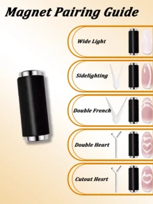 1/2/3件套猫眼美甲磁性工具套装 - X形和心形磁棒，带强力磁条，适用于DIY沙龙3D猫眼凝胶指甲油美甲 - 彩色 - 查看 4