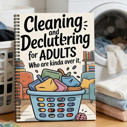 1 Cuốn Sổ Tay Dọn Dẹp & Tổ Chức Nhà Cửa Dành Cho Người Lớn. 60 Trang Hướng Dẫn Lên Kế Hoạch Gia Đình Vui Nhộn. Danh sách kiểm tra và lịch trình dọn dẹp dành cho người lớn mệt mỏi. Sổ tay tổ chức nhà cửa đóng gáy xoắn, phù hợp cho người hay trì hoãn và người bận rộn. Món quà hài hước hoàn hảo cho những người bạn cùng phòng đang căng thẳng.