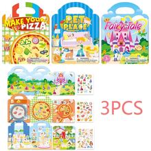 3本可重复使用的果冻贴纸书 | 创意多主题卡通贴纸玩具,便携式安静忙碌贴纸书,儿童果冻贴纸玩具礼物,适合3岁以上男孩女孩,纸质材料,卡通图案,趣味儿童礼物,旅行活动书套装,非常适合返校、生日、圣诞节、复活节礼物。 - 彩色 - 查看 14