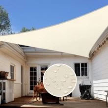 1pc Waterproof Triangle Off-White Sun Shade Sail UV Protection Outdoor Canopy For Patio, Deck, Garden, Backyard, Camping Equipment - Off White - View 12