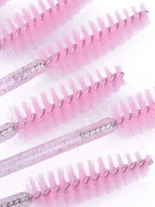 150/100/50/1 Stück Einweg-Mascara-Bürsten, Nylon-Borsten-Wimpernbürsten, Duftfreie Augenbrauen-Verlängerungsbürsten (mit ABS-Kunststoffgriff), geeignet für normale Haut - Rosa und schwarze Bürstenkopf-Set - Mehrfarbig - Übersicht 8