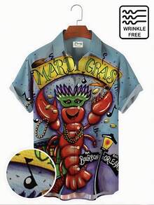 Summer Funny Hawaiian Shirts Men Clothes Street Retro Man Casual Short Sleeve Top Sea Marine Animals 3d Lapel Men's Shirt - A508D-AL23013 - 查看 3