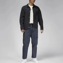 Nike Jordan Essentials 鬆緊腰帶抽繩梭織休閒褲 男款 黑色 - 黑色 - 查看 5