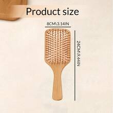 1 Lược đệm khí Bestie, lược gỗ tre khắc laser, lược vuông dùng để massage da đầu và chải tóc, món quà hoàn hảo lý tưởng cho sinh nhật, trang trí tiệc và các dịp cảm ơn khác. - A - Xem 3