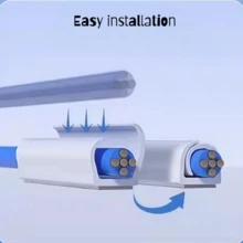 1pc 100cm/200cm/300cm Self-Adhesive Cable Trunking, Suitable For Desktop, Wall And Floor Installation, Prevent Tripping Over Exposed Wires, Conceal Flexible Cable Channels, Decorative Wire Protector, Home And Office Cable Trunking - A - View 10