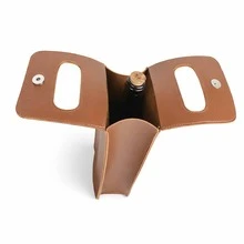 Porta Vinho 1 Garrafa Premium em Couro Sintético com Alça Resistente Presente Elegante Luxo - Caramelo - Visão 7