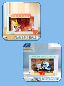 POP MART Zootopia Highlight Moment Series Blind Box Scene Sets - 8 Regular + 1 Hidden Best Partner, Disney Movie Iconic Scenes Diorama Featuring Conferring Honors Pawpsicle Successful Performance Boxing Match High Quality Service Shining Star Fulfilling Day Master Of Disguise, 2.76-3.35in Scene Box With 0.69-1.71in Moveable Characters, PVC/ABS Interactive Slider & Dial Mechanics, Exquisite Miniature Environment Collectible Figurines, Perfect For Zootopia Disney Fans Blind Box Collectors Animation Lovers Gift Seekers - Multicolor - View 9