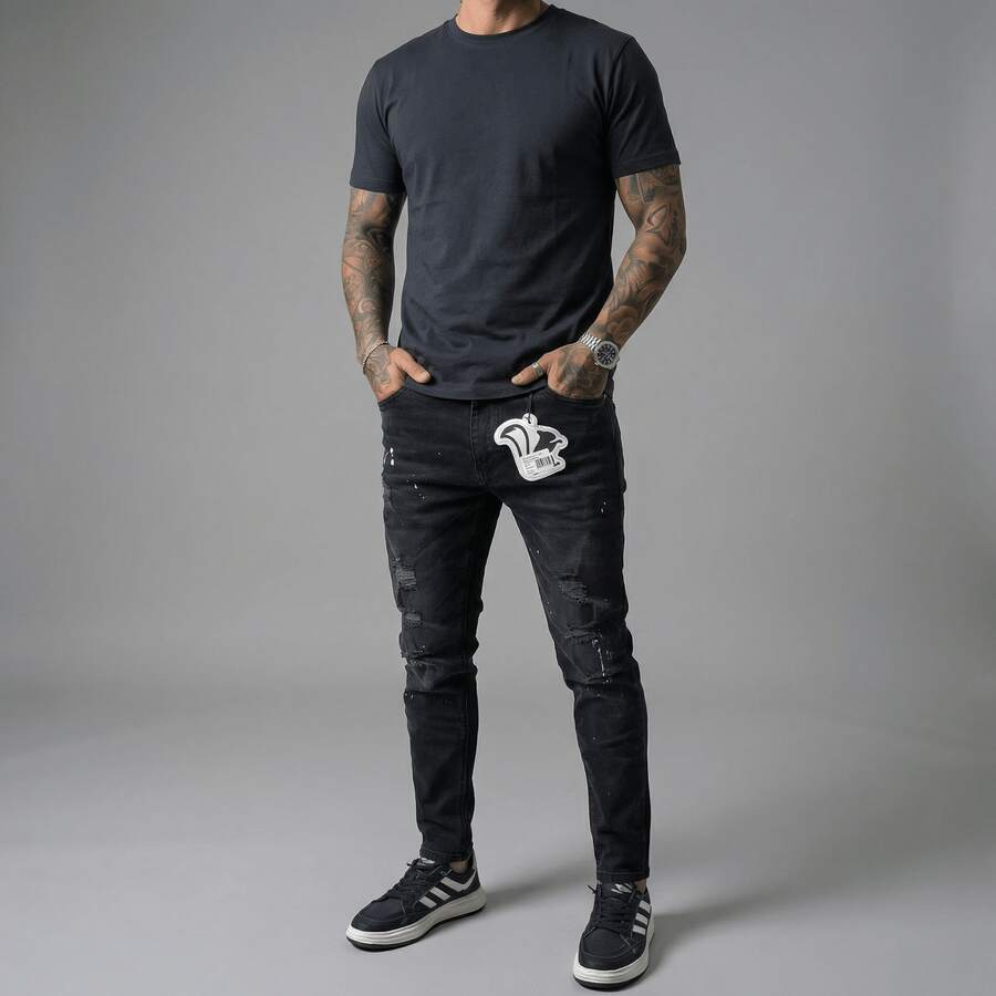 Men's Skinny Fitted Jeans With Elastane - Comfortable And Casual - JO-002 - Xem 1