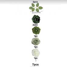 7/12/17/22/27PCS Artificial Flowers, Foam Roses With Stems, Suitable For DlY Wedding Bouquets, Bridal Shower Centerpieces, Floral Arrangements, Party Table Decor, Home Decor (OPP Bag Packaging, No Box) - Green - View 13
