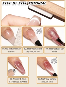 Bộ 2 món sơn móng tay gel hiệu ứng mắt mèo 4 trong 1 có nam châm + 1 dụng cụ tạo hình mắt mèo hình chữ Y, dụng cụ làm móng gel đa chức năng có nam châm, thích hợp cho việc chăm sóc móng tại nhà và salon. - Nhiều màu - Xem 3