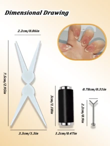 1/2/3件套猫眼美甲磁性工具套装 - X形和心形磁棒，带强力磁条，适用于DIY沙龙3D猫眼凝胶指甲油美甲 - 彩色 - 查看 7