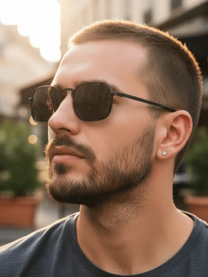 Un par de gafas de moda vintage para hombres con montura de metal, ideales para el uso diario, salidas a la playa y la escuela. Estos versátiles marcos complementan suéteres, vaqueros, sudaderas, chaquetas, vestidos y camisas de manga larga. Una opción elegante para reuniones familiares, viajes, vacaciones de verano en la playa y excursiones al aire libre.