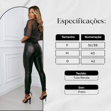 Women's Set Tulle Blouse Lurex Shiny Cropped Lace Strappy - 黑色 - 查看 3