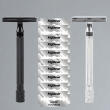 Double-Edged Metal Razor Traditional Men'S Double-Edged Razor Manual Beard Shaver Aluminum Alloy Handle Manual Old-Style Razor Men'S Double-Edged Razor, Suitable For 10 Occasions Perfect For Men'S Grooming, Essential Tool For Daily Shaving - Multicolor - View 3