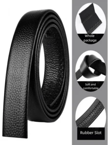 1 chiếc thắt lưng da nam, khóa tự động, chất lượng cao, phù hợp cho người trung niên và thanh niên, dùng được với quần jean và quần tây. - màu đen - View 3