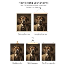 1pc Vintage Wall Art Poster, Vintage Dog Hat Suit Couch Brown, Retro Animal Themed Poster, Framed Or Unframed, Room Decor, Home Decor, Ideal Housewarming Gift, College Dorm Apartment Decor, Gifts For Wall Decoration In Hotel, Home, Living Room, Bedroom, Bathroom And Office - A - View 6