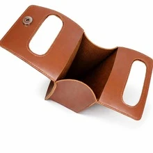 Porta Vinho 1 Garrafa Premium em Couro Sintético com Alça Resistente Presente Elegante Luxo - Caramelo - Visão 8