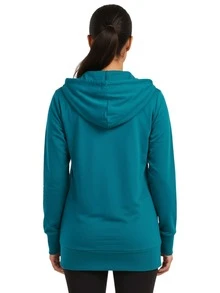 Women's Lightweight Cotton Hoodie Full Zip S-3XL With Pockets Hooded Sweatshirt Jacket Coat Solid Tops Regular & Plus Size Basic Layering Tops Warm Lightweight Cotton Zipper Hoodie Sweatshirt For Women Lady Sweatshirts Long Sleeve Outerwear For Spring Fall Winter Womenswear Activewear Streetwear - Peacock - 查看 2