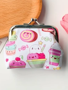 Cute Cartoon Coin Purse - Decorative Coin Pouch - Holiday Gift, Adorable Coin Bag, Dolphin Cake, Cartoon Pattern, Mini Coin Pouch, Decorative Accessory, Holiday Gift - Multicolor - View 4