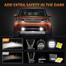1 đèn làm việc vuông 4 inch, công suất cao 180W, đèn pha trước xe địa hình 180000LM, đèn LED lái xe ô tô 30V. - Đèn làm việc DRL - Xem 4