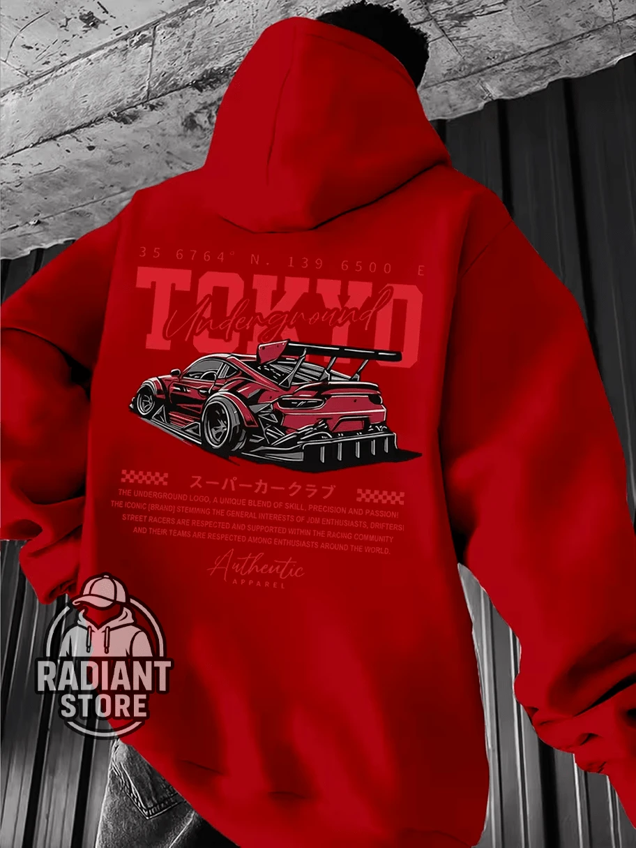Comfortable Basic Sweatshirt For Everyday Wear Tokyo Cars Japan JDM Gear Art Streetwear Urban Culture Street Fashion Street Graffiti Tagging Skater Skateboarding Unisex Men's Women's Sweatshirt 50% Cotton 50% Polyester Top Premium Streetwear New Release Immediate Shipping Various Colors!! - Đỏ - Xem 1