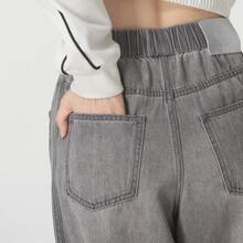 adidas 三葉草 牛仔純色百搭速乾運動長褲 女裝 - 淺麻灰 - 查看 5