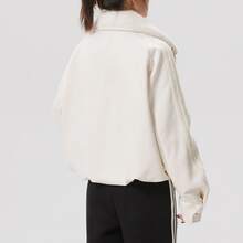 Chaqueta cálida adidas CNY Año del Caballo Edición Limitada Elegante Chaqueta Deportiva Casual Cálida de Felpa para Mujer - Blanco - Ver 3