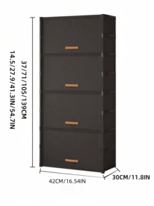 1 pieza Estantería multiusos a prueba de polvo con cubierta, estantería de ropa, estantería de almacenamiento, súper resistente, ahorro de espacio, resistente y elegante, a prueba de polvo, fácil de montar y desmontar, portátil, adecuado para sala de estar, dormitorio, entrada, oficina, hogar, almacenamiento de múltiples capas, regalo de vacaciones, regalo de Navidad, regalo - Multicolor - Ver 8